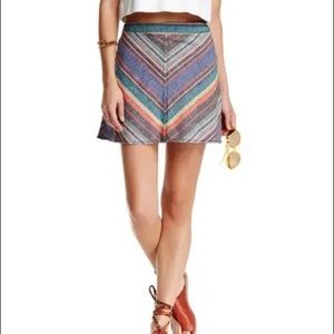 Yours Truly Multicolor A-line Mini Skirt